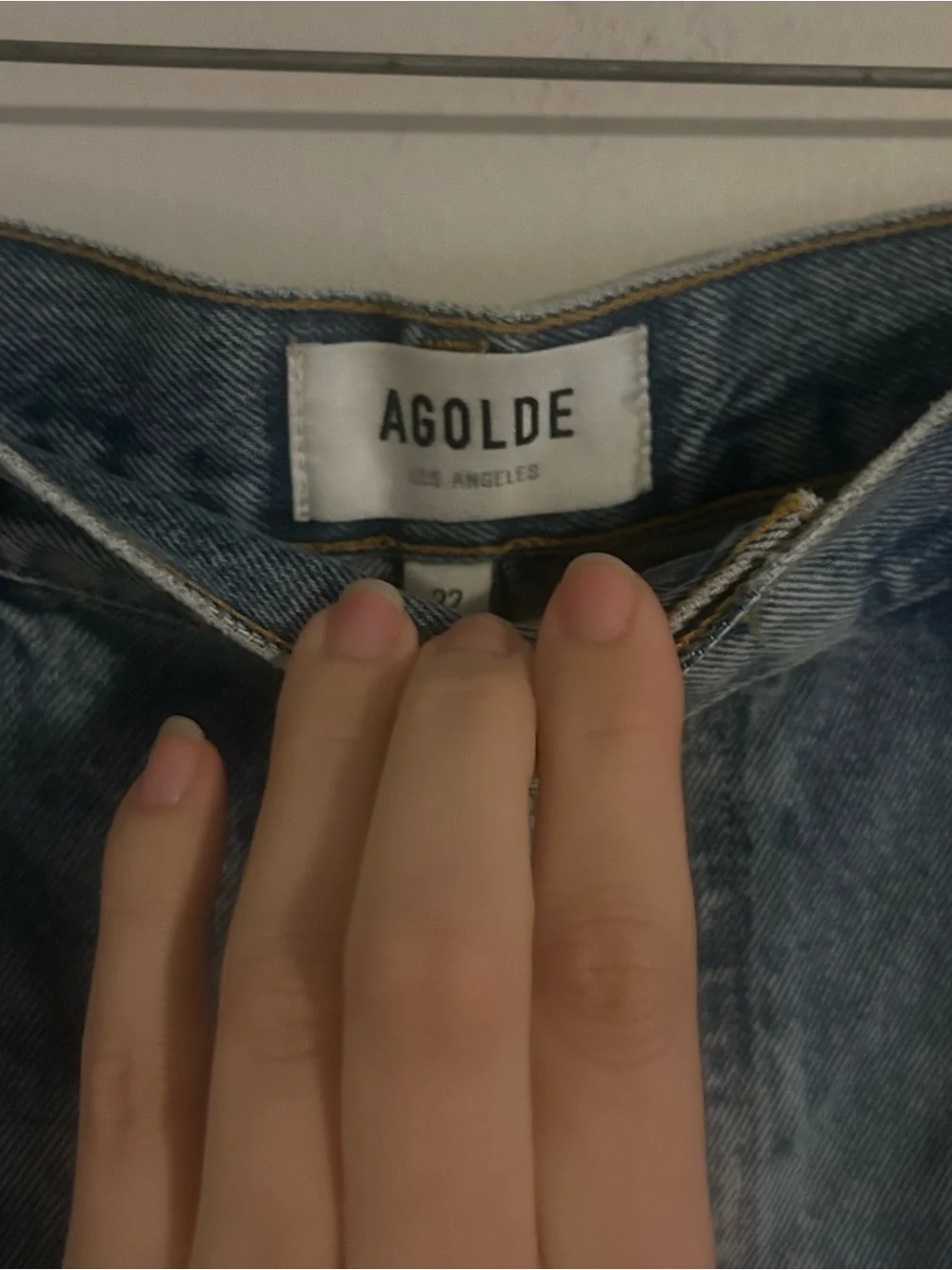 Agolde Parker Long Denim Shorts  Blue Raw Hem  Swapmeet Button Fly Size 32 NWT